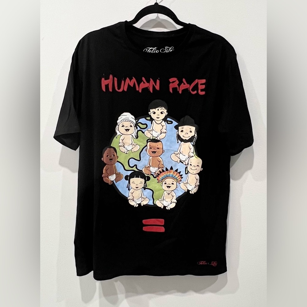 Felio Siby Black Men’s T Shirt Size XXL  Human Race